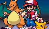FNF Vs Pokemon Trainer Red background